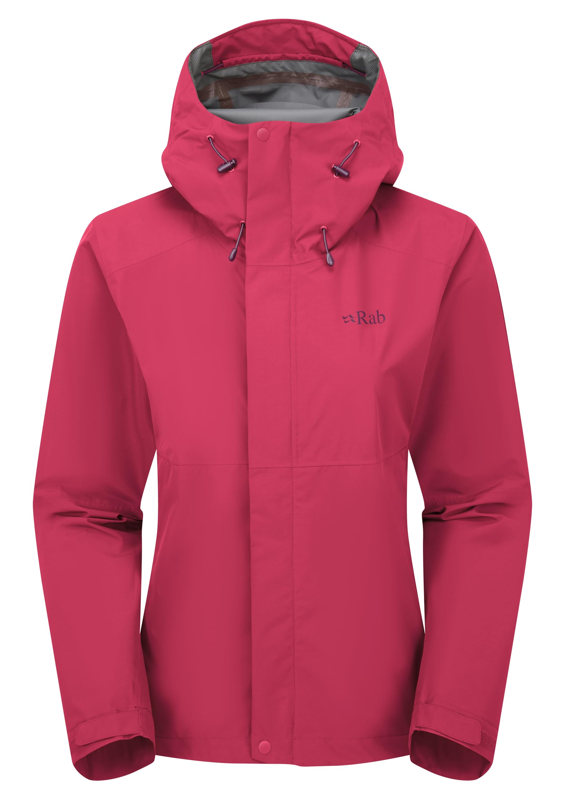 Rab Women's Downpour Jacket - Lightweight Waterproof Hooded Coat for Hiking & Trekking - Watermelon - 12
