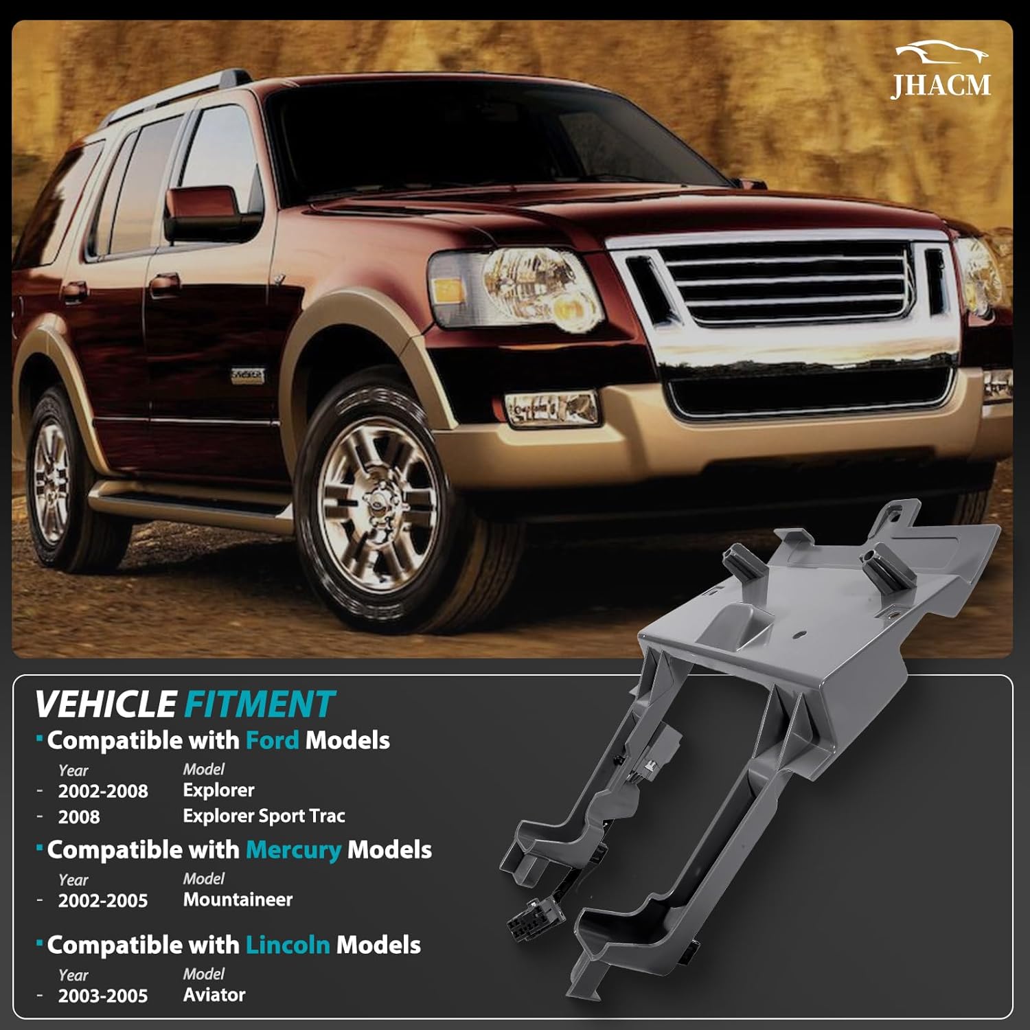 Overhead Console Mounting Bracket Compatible with Ford Explorer Lincoln Aviator Mercury Mountaineer，Direct Replacement 2002-2008 Models Replaces#2C5Z78519K22AA