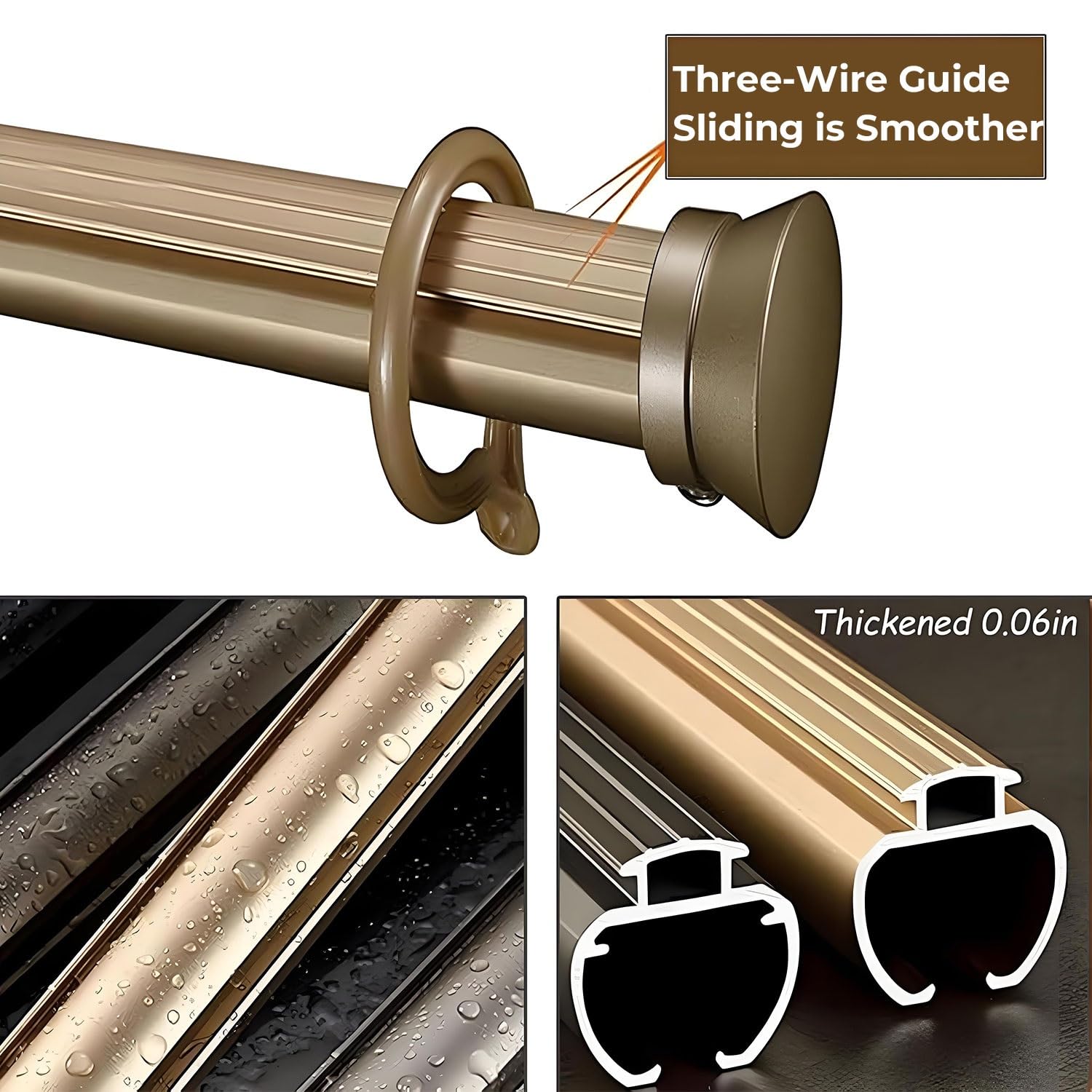 2-läufige Gardinenschiene,Aluminium Doppelte Vorhangschiene Mit Stummen Rollen