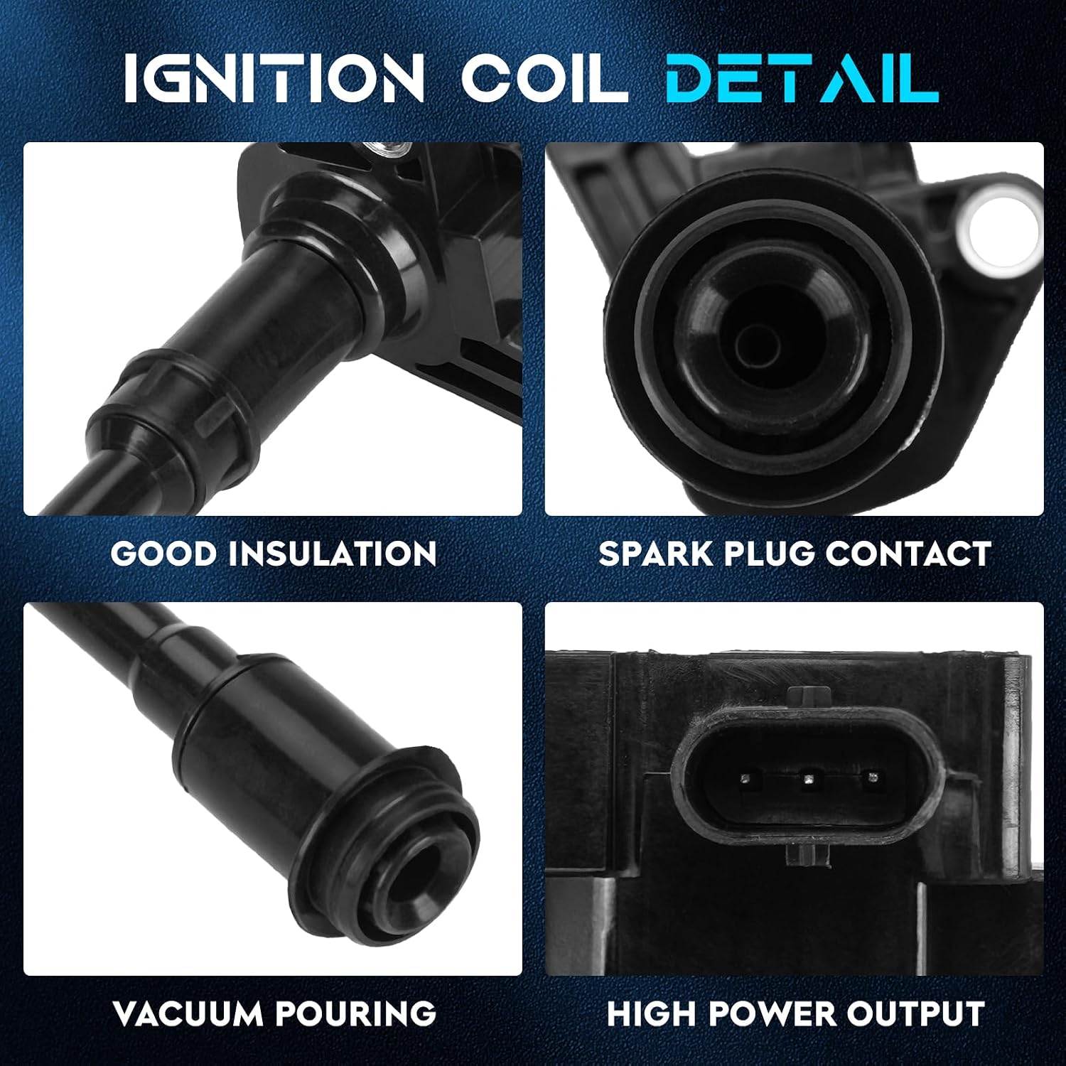 Set of 4 Ignition Coil Pack 1.6L Compatible with 2013-2016 Ford Escape, 2014-2019 Fiesta, 2013-2014 Fusion, 2014-2016 Transit Connect - Replace UF674, C1830, 5C1887