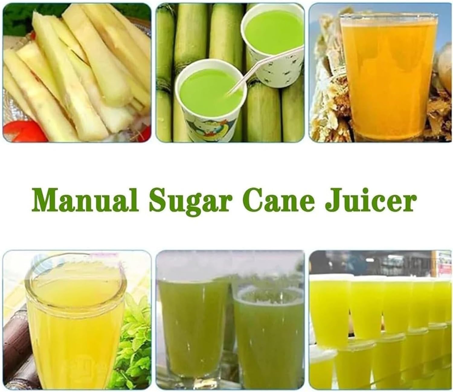 Commercial Table Top Sugar Cane Machine, Manual Stainless Steel Sugar Cane Juicer, with 60Mm Cane Inlet, 3 Rollers, Output Capacity of 220 Lbs/Hr