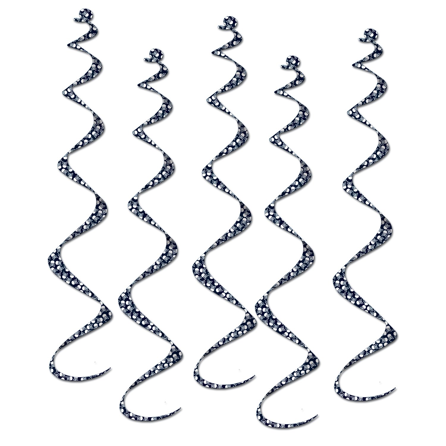 Beistle 57587 Printed Pirate Twirly Whirlys - Pack of 6