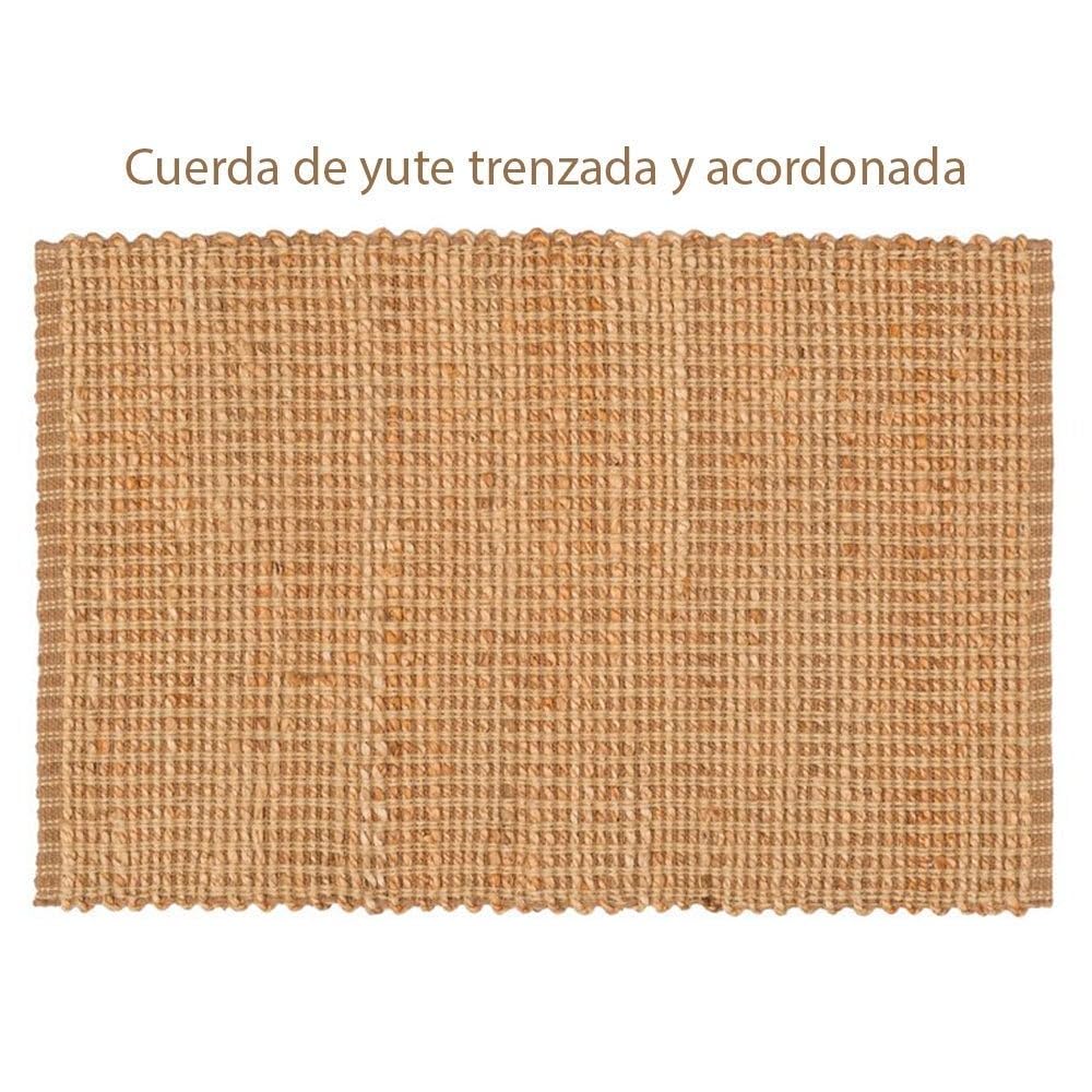 LOLAhome - Alfombra Grande de salón en Yute 100% Natural Trenzado de 200x140 cm. Diseño Artesanal Muy versátil. Viste Tus Suelos aportando máximo Bienestar, Calidez y Confort Atemporal.