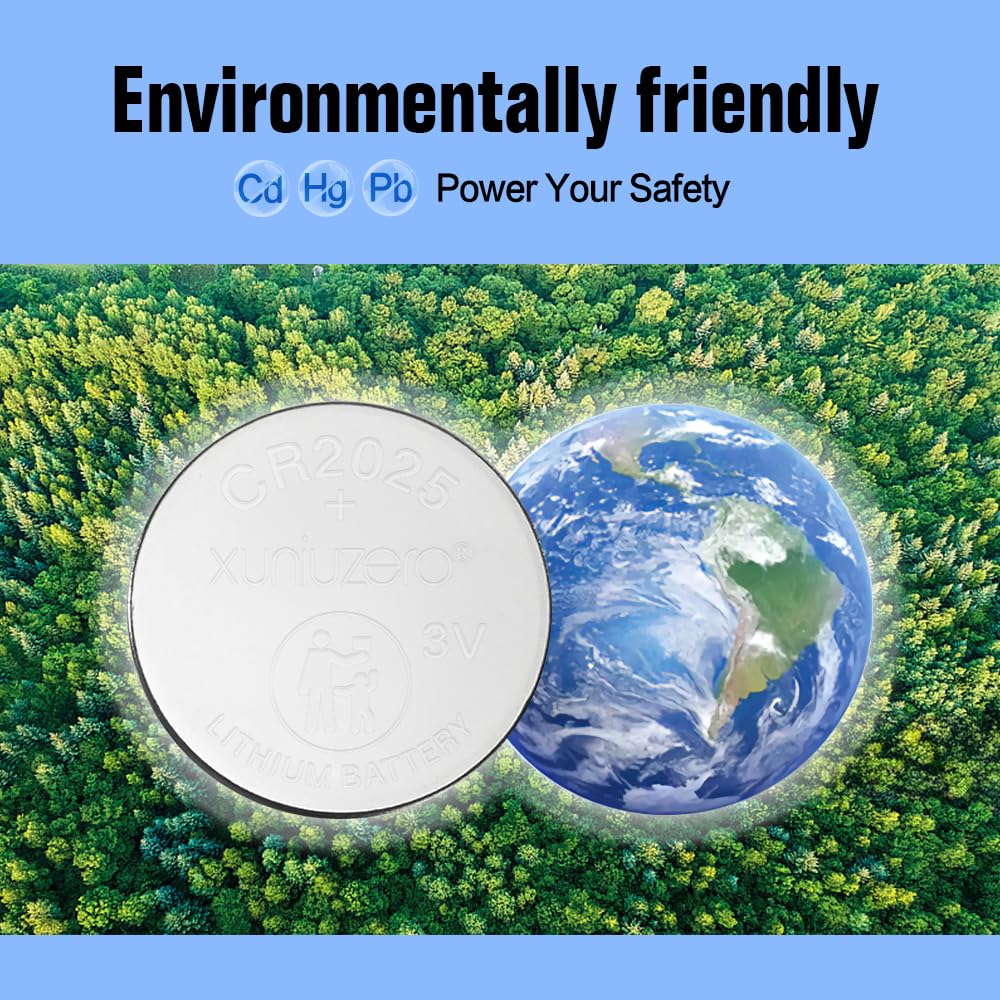 Confezione da 12 batterie a bottone al litio CR2025, 3 Volt, per la sicurezza dei bambini, compatibile con telecomandi, portachiavi, orologi, calcolatrici, 7 anni di durata