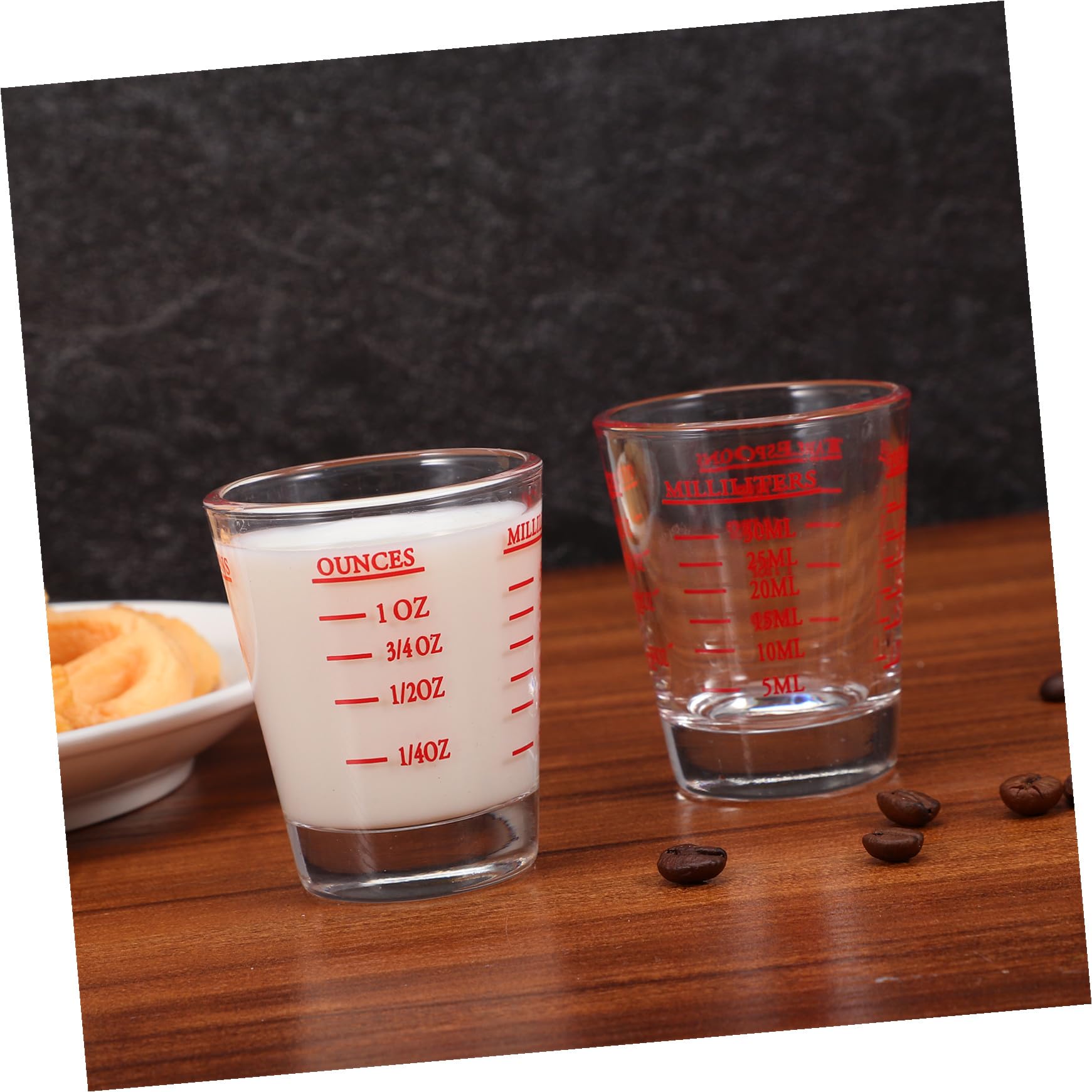 8pcs Verres Doseurs Tasse à Mesurer Ménagère Verre Gradué 30ml Marquages Clairs Cuisine et Pâtisserie