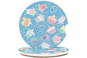 Car Coasters with Sea Turtle Design for Auto Cup Holders
