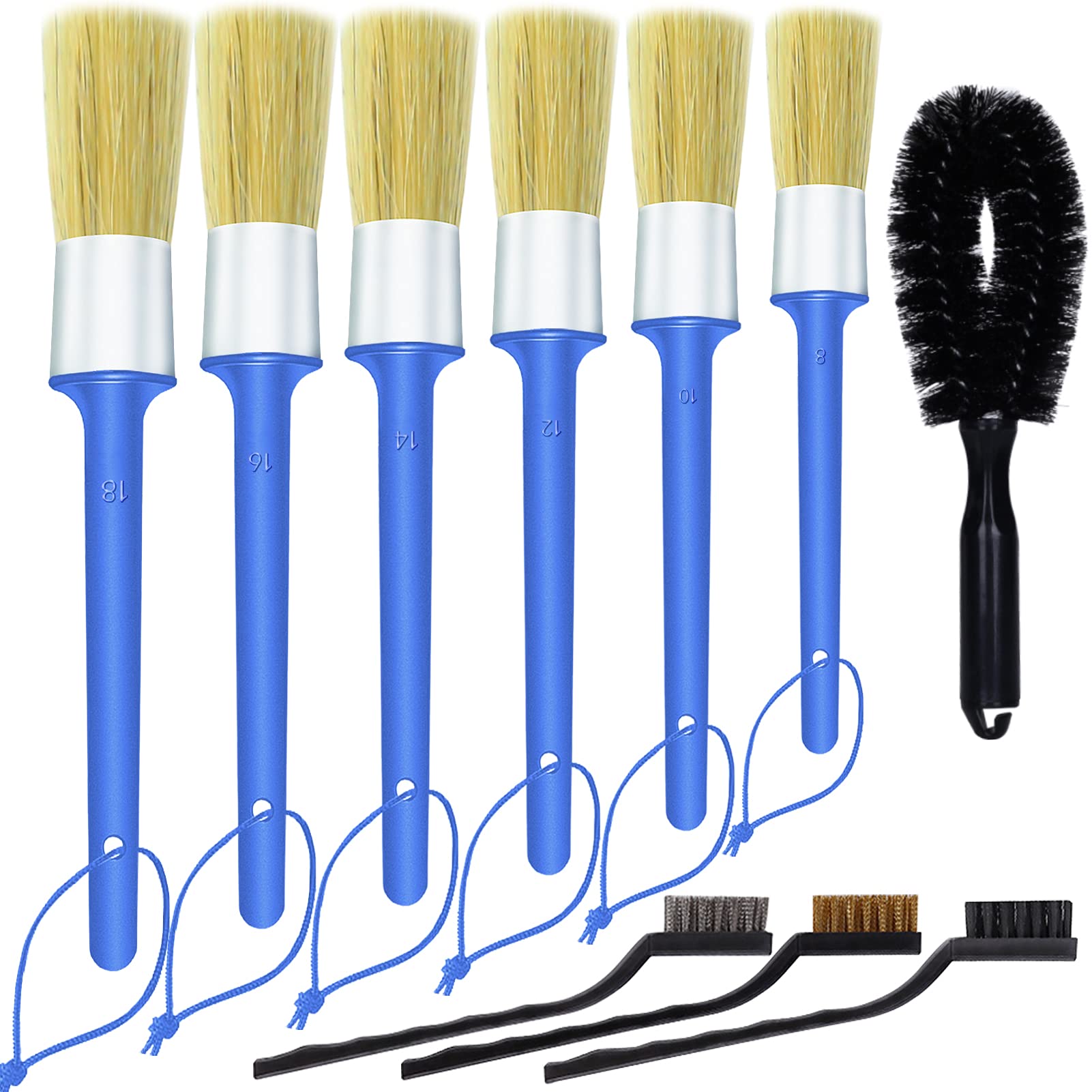 Buy LANNEY Car Detailing Brush Set, 6 Pack Detail Brushes Boars Hair