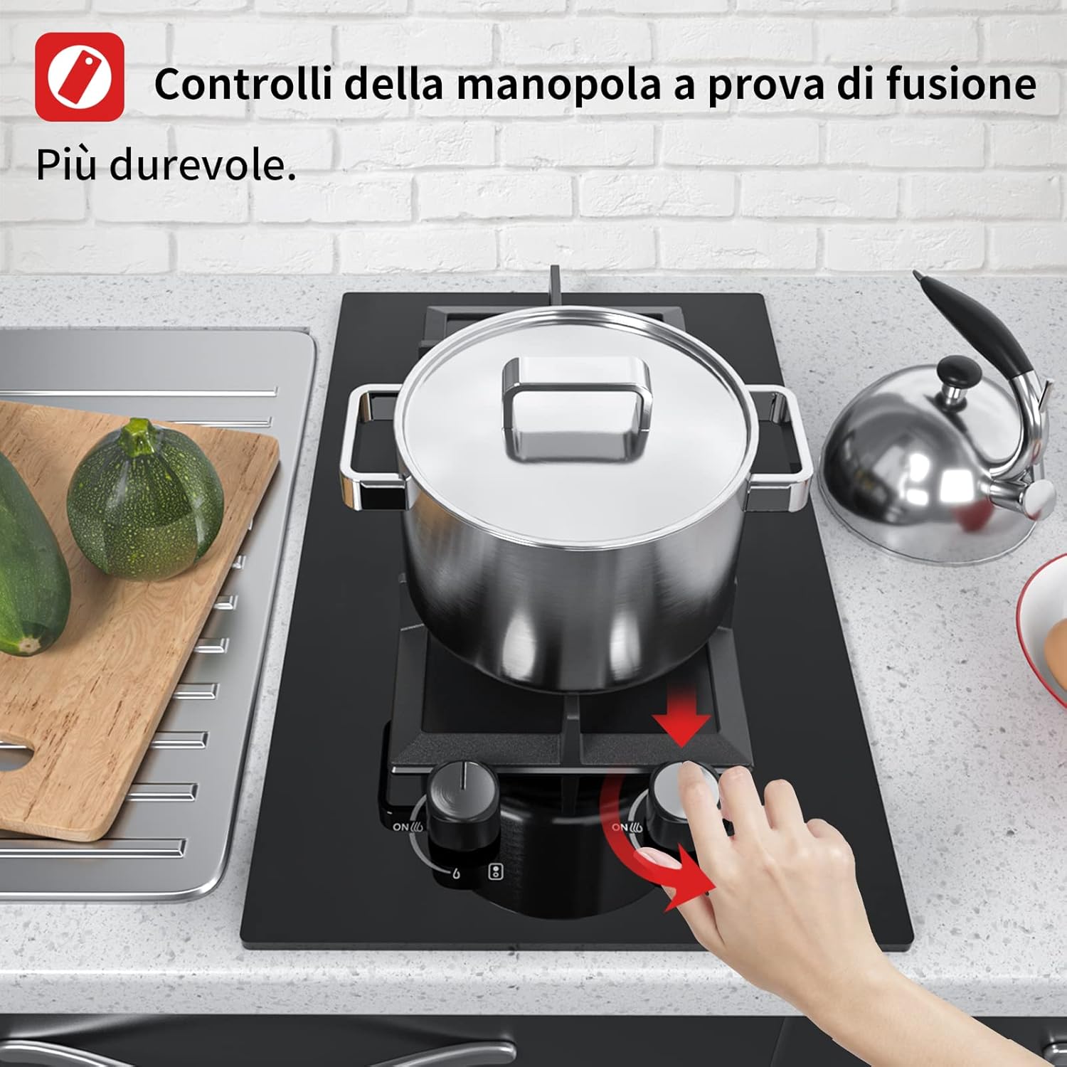 Piano cottura a gas, Piano cottura 2 fuochi gas incasso, Adatto per LPG e NG Piano cottura a gas, Piano cottura 2 fuochi gas incasso, Adatto per LPG e NG