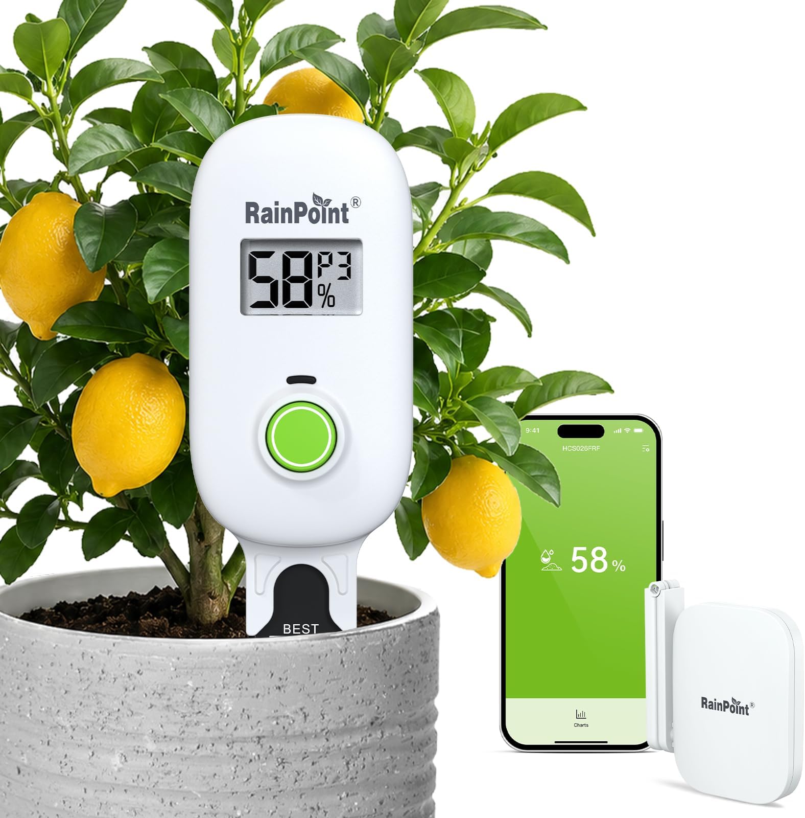 RAINPOINT Smart Digital Soil Moisture Meter Kit