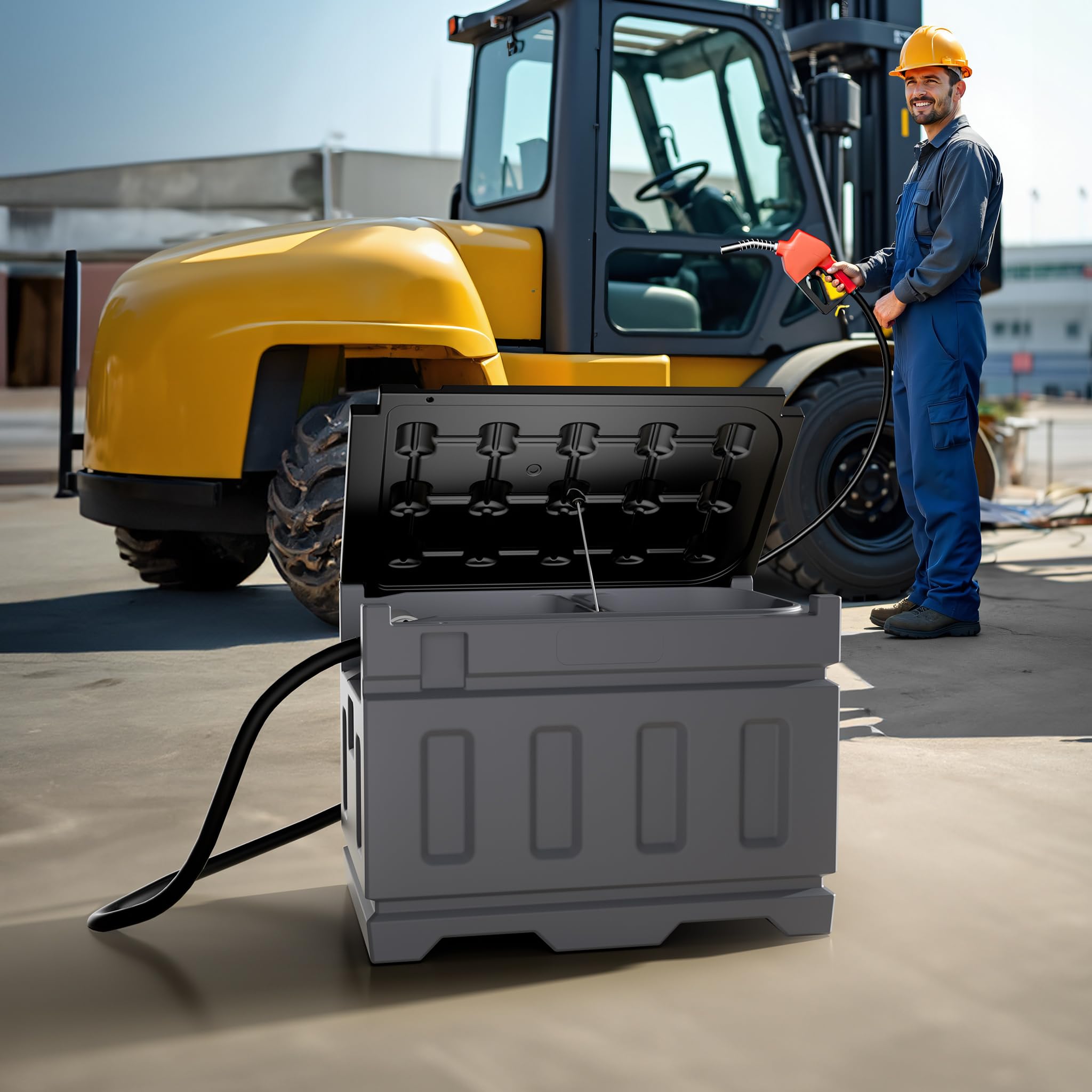 Wiltec Przenośny zbiornik paliwa 180 l z pompą do paliwa 40 l/min 12 V i pistoletem, mobilny zestaw na kołach na olej napędowy diesel