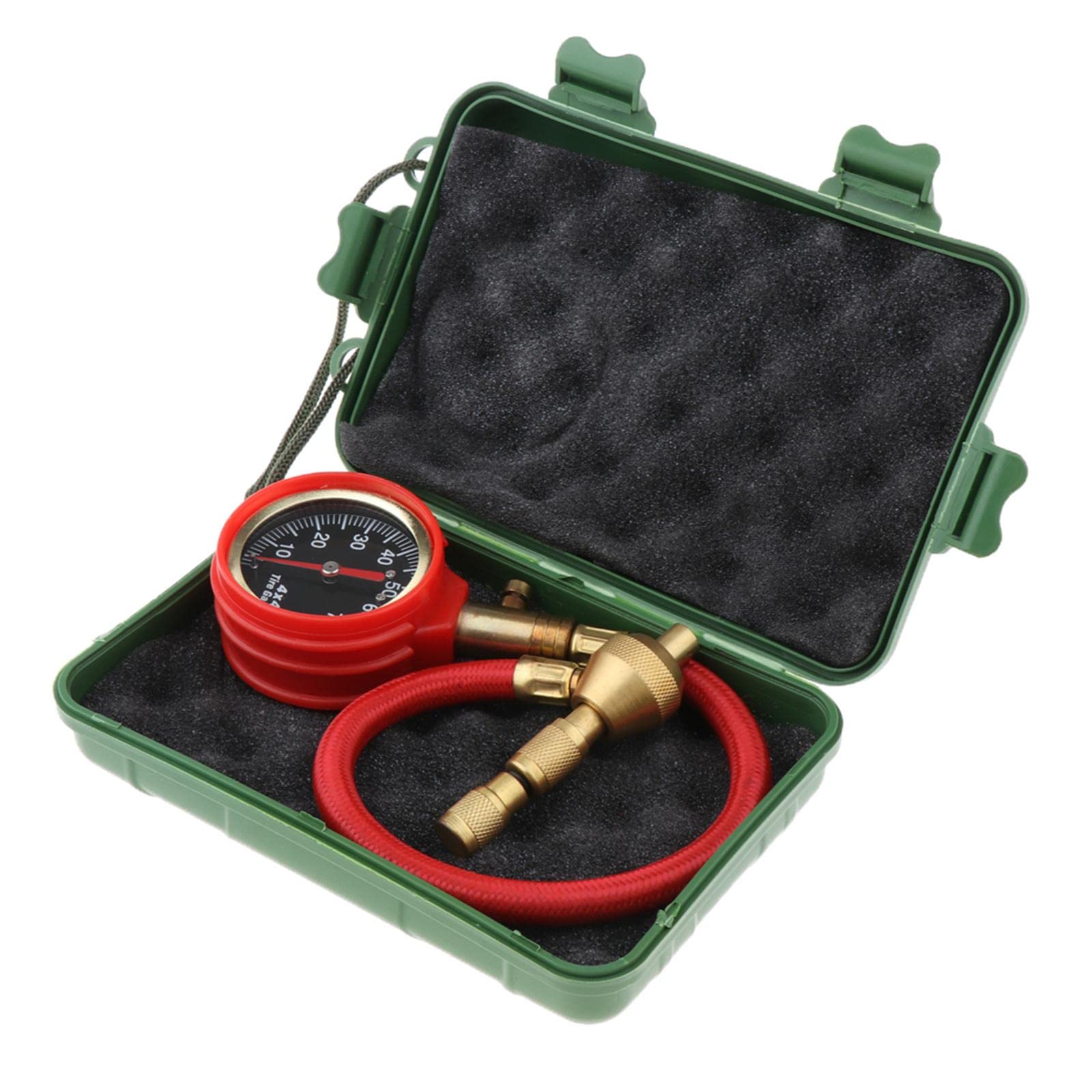 Desinflador de Neumáticos, Desinflador de Aire de 0 a 70 PSI para Manómetro de Presión con Aguja, Herramienta para Válvula, rojo