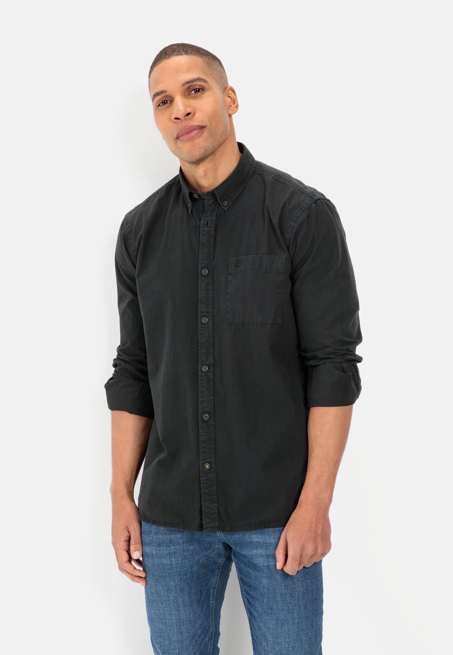 camel active Herren Langarmhemd aus Baumwolle