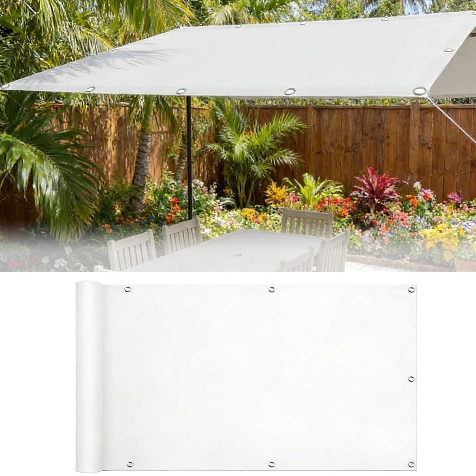 3x4.5m Sun Shade Sail Waterproof, Rectangle Sunscreen Awning Canopy, 95% UV Block Sail Shades with Free Rope, Garden Shelter for Outdoor Garden Patio Yard Lawn, White