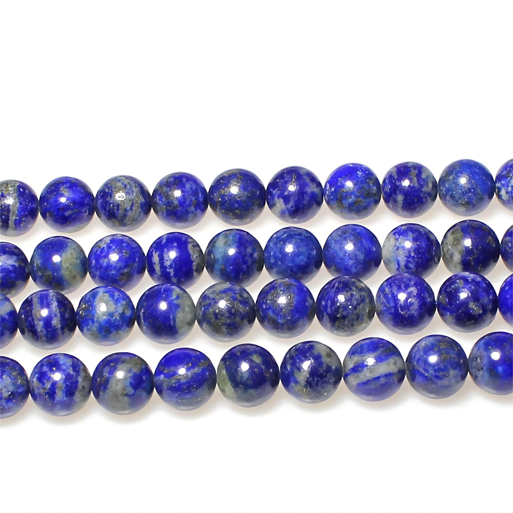MJDCB Natural Round Stone Beads Royal Blue 12mm Lapis Lazuli Loose Gemstone Beads for Jewelry Making Bracelet Necklace 30pcs - Image 4