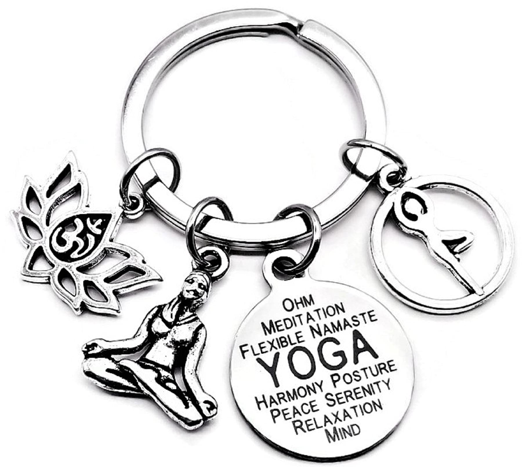 TROIKA Schlüsselanhänger Buddha Mindful Mit Lotusblüte – Om-Zeichen, Buddha-Kopf, Für Achtsamkeit & Yoga