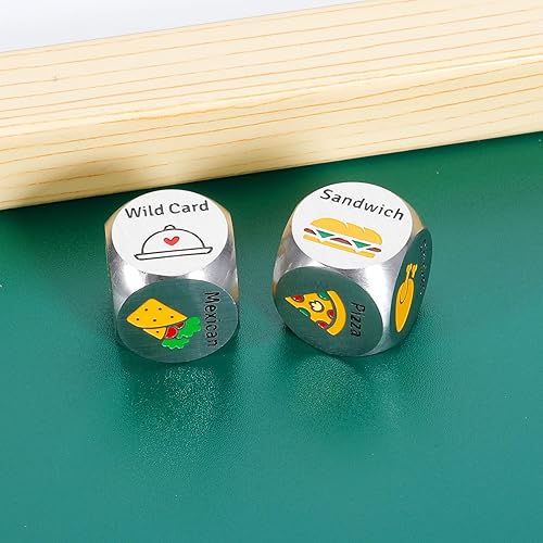 Miniatura 3 de 2 dados de comida para decidir, regalos para el día de San Valentín para él, regalo de aniversario de acero para él, boda, aniversario, cita, noche,