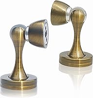 Vista 16 de Tope de puerta magnético mental sólido, montado en la pared, bronce aceitado