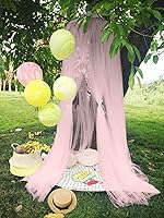 Vista 41 de ESUPPORT Toldo de cama de princesa, cúpula de encaje, mosquitera, tienda de campaña para colgar decoración del hogar, cortinas de red, rincón