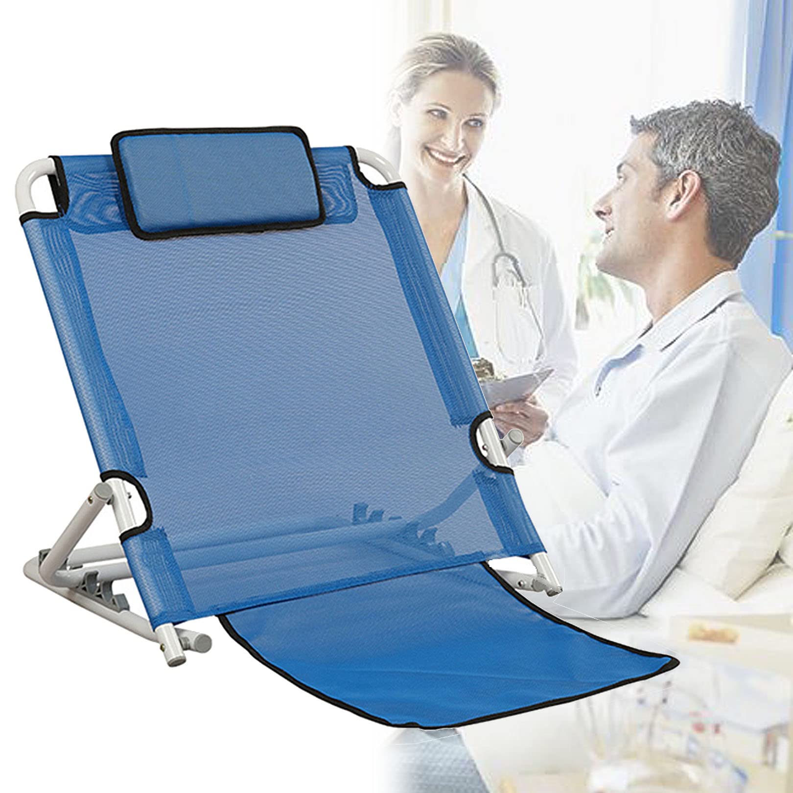 Respaldo De Cama, Respaldo De Cama Ajustable De 5 Engranajes, Soporte De Espalda para Cama, Reposapiés para Sentarse, Cuña De Cama Ajustable, Apoyo De Cama para Adultos, Sentarse En El Marco De La C