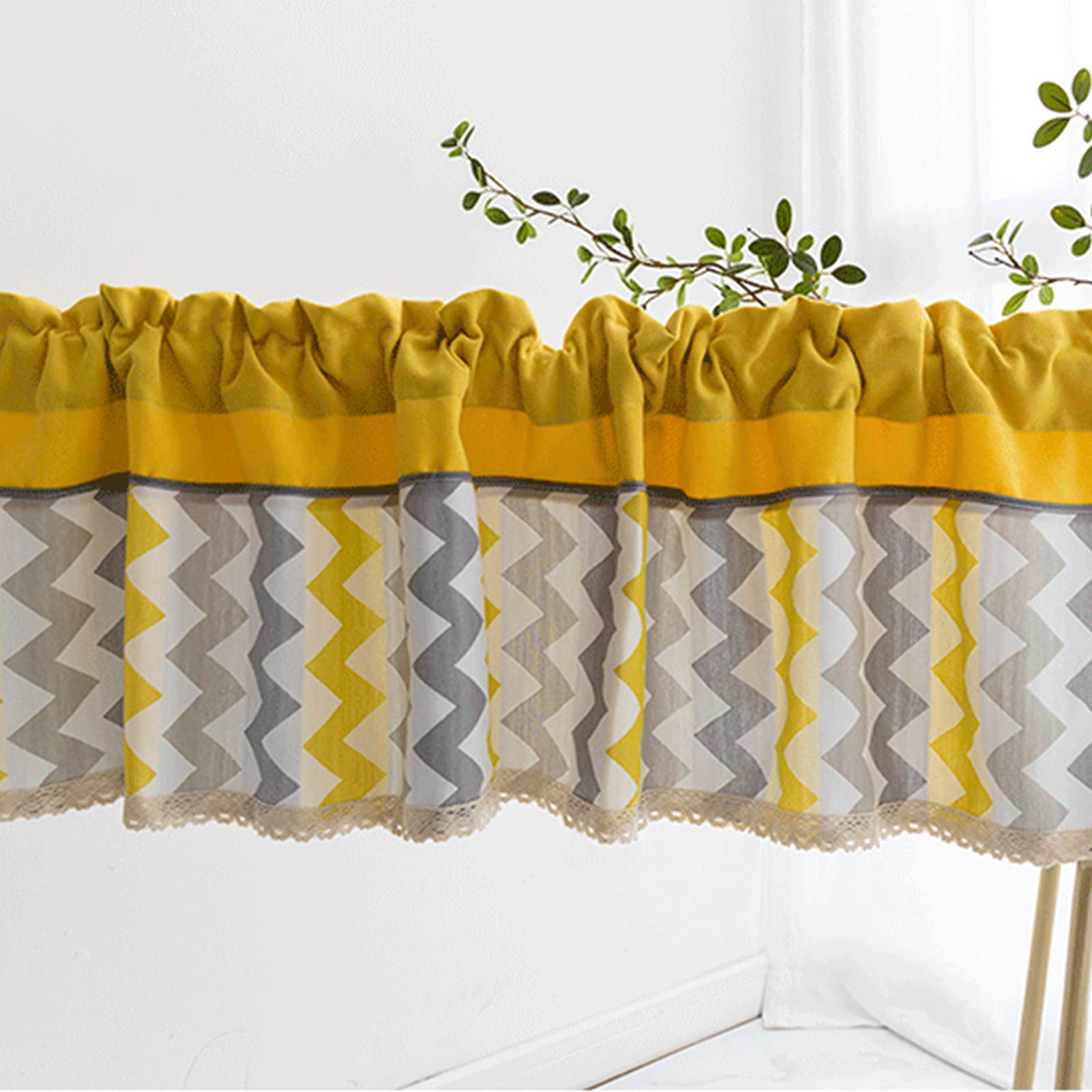 Cortinas de cocina LUNEZY de lino y algodón, juego de visillos semiopacos estilo campestre