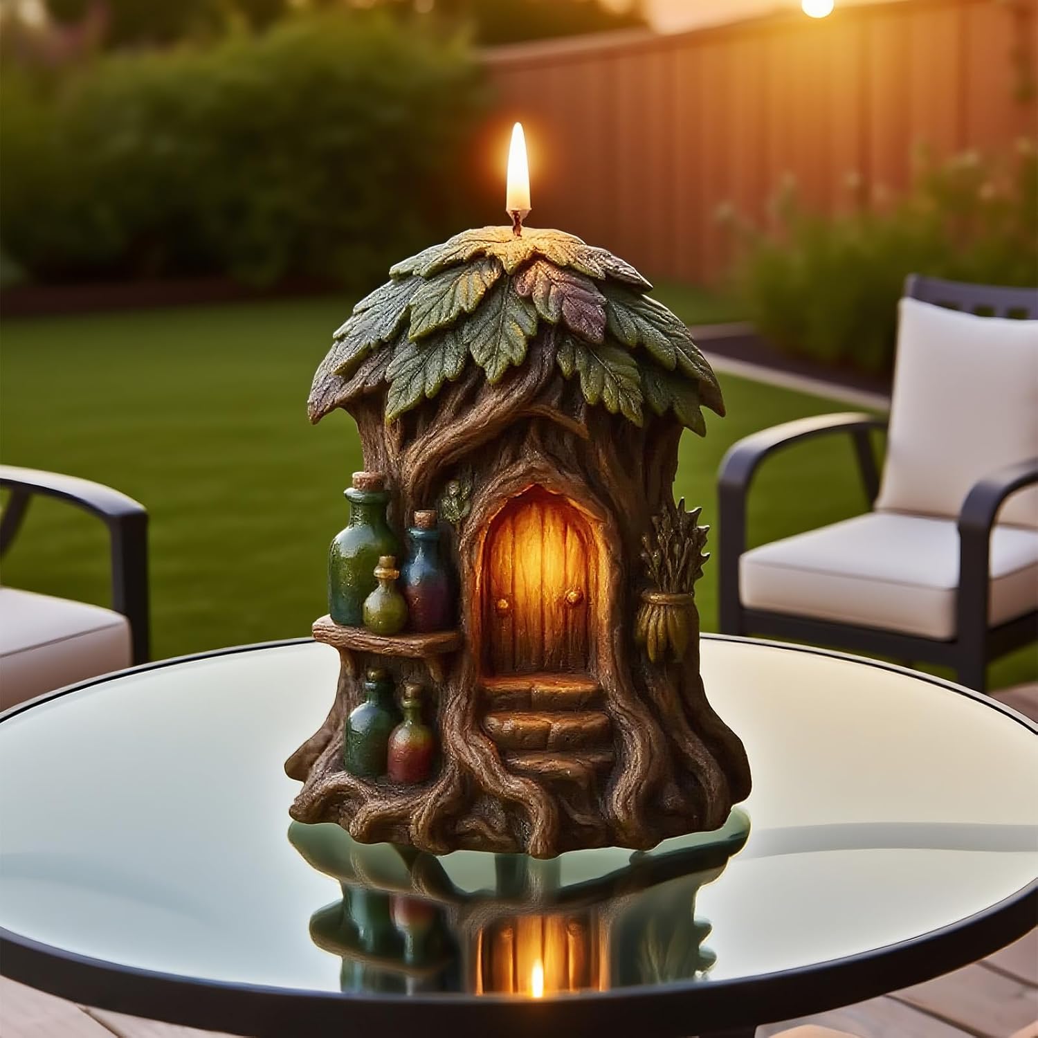 3D Fairy Forest House Candle Molds for Candle Making, Silicone Mold for DIY Aromatherapy & Candles Soap Wax Epoxy Resin Casting Craft Supplies Outdoor Garden Home Decoration