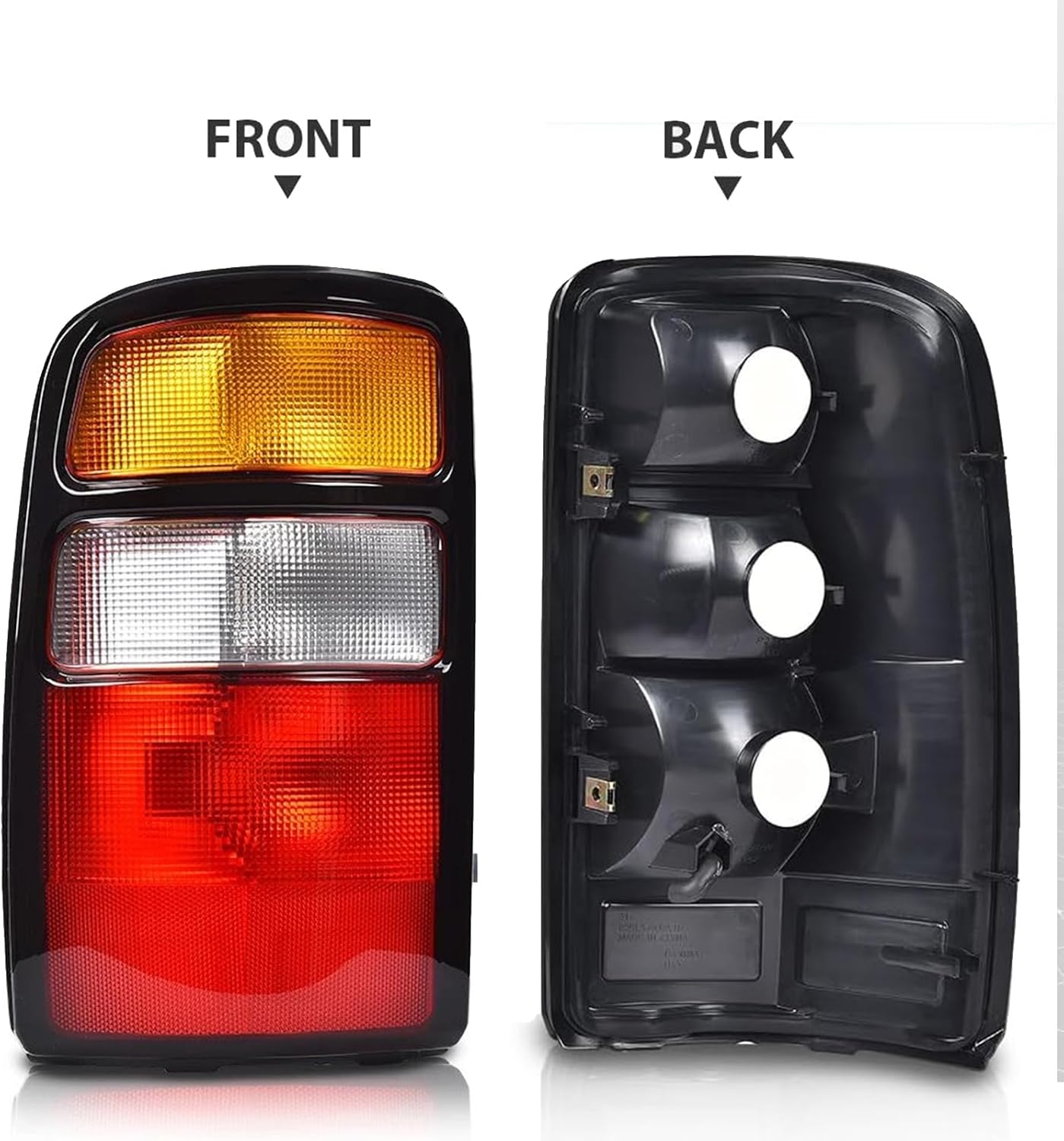 Tail Lights Compatible with 2000-2006 Chevy Tahoe Suburban 1500 2500 GMC Yukon Halogen Type Taillights Rear Brake Lamp without Bulbs, Driver and Passenger Side, Black Border Red Lens