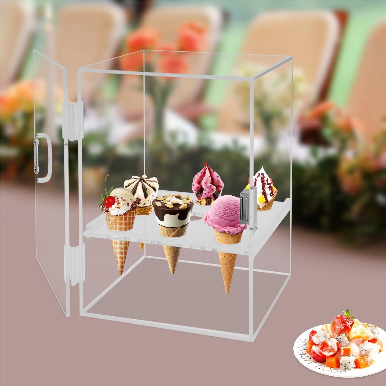 9 Löcher Transparente Eistüte Eierbrötchen Vitrine Zucker Waffeltüte Aufbewahrung Ständer Halter Box Für Geburtstagsparty
