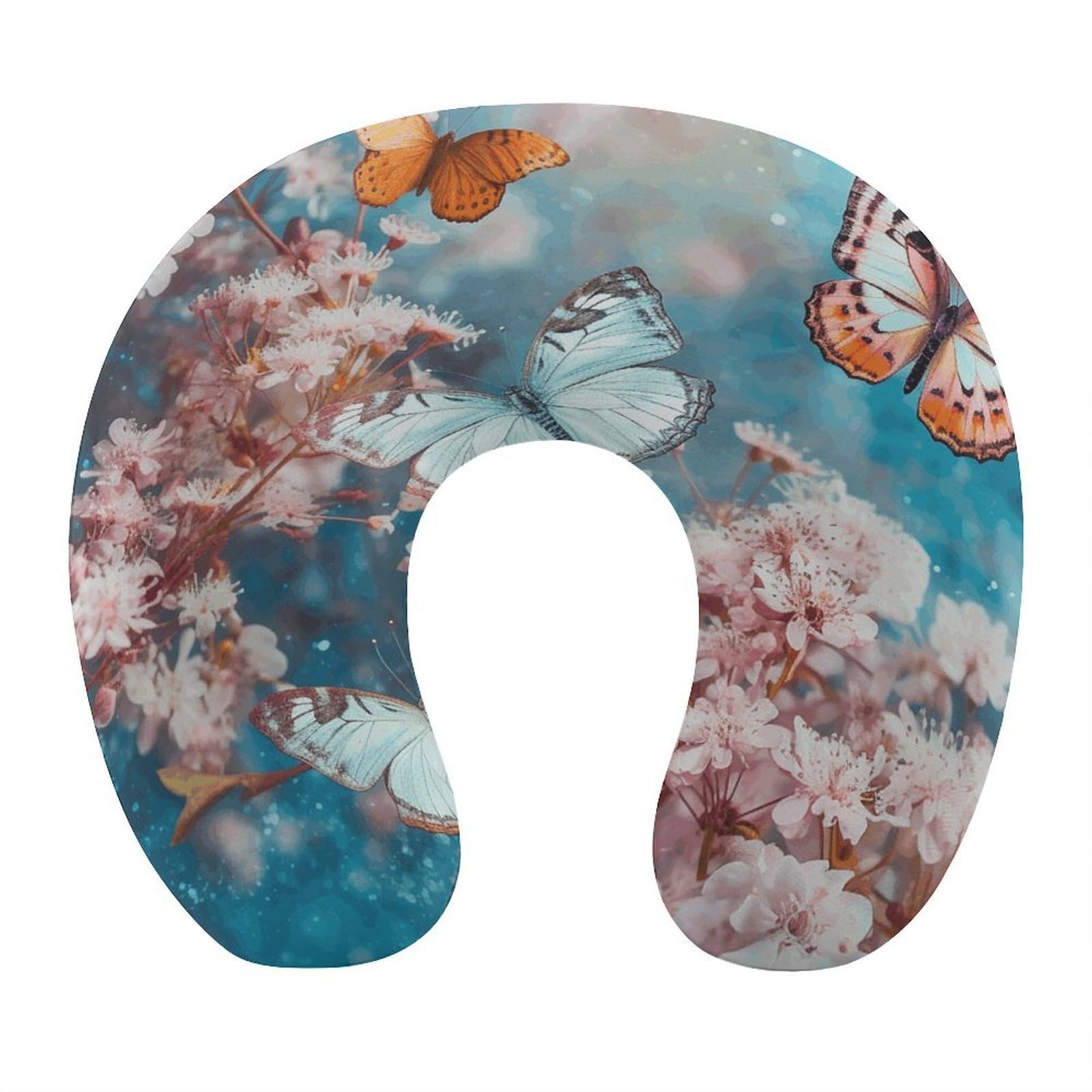 Btcowzrv Style A Group Of Butterflies Flying U Shaped Neck Pillow Travel Pillows