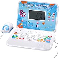 LESHITIAN Kids Educational Laptop: 80 Learning Modes for Alphabet, Math, Words, Games & Music - Ages 5+ Toy Computer