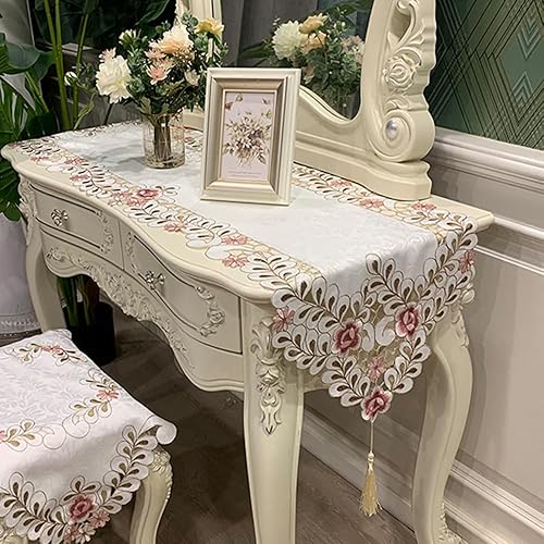 Mantel cuadrado de tela de damasco resistente a las manchas, mantel de encaje bordado de flores, pequeño mantel lavable para comedor, cocina,