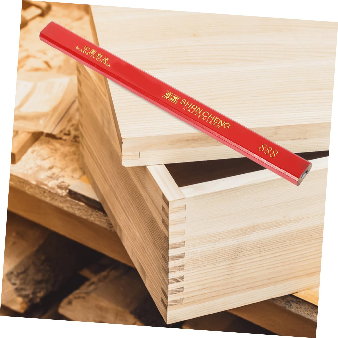 DOITOOL 72 Lápices Planos de Madera Octagonales para Carpintería Rojo, Resistentes a Caídas, Ideales para Escribir en Superficies Rugosas y Desiguales