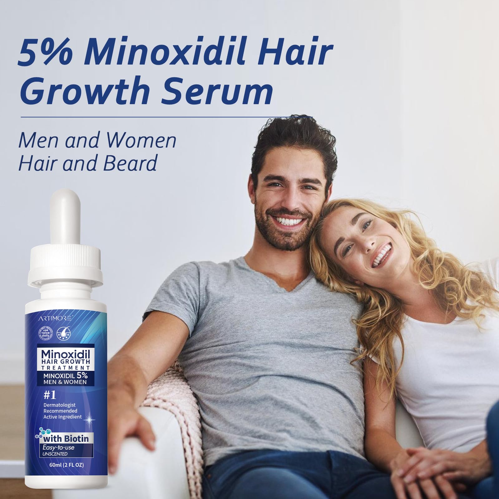 5% Minoxidil Hair Growth Serum with Biotin, Collagen & Castor Oil