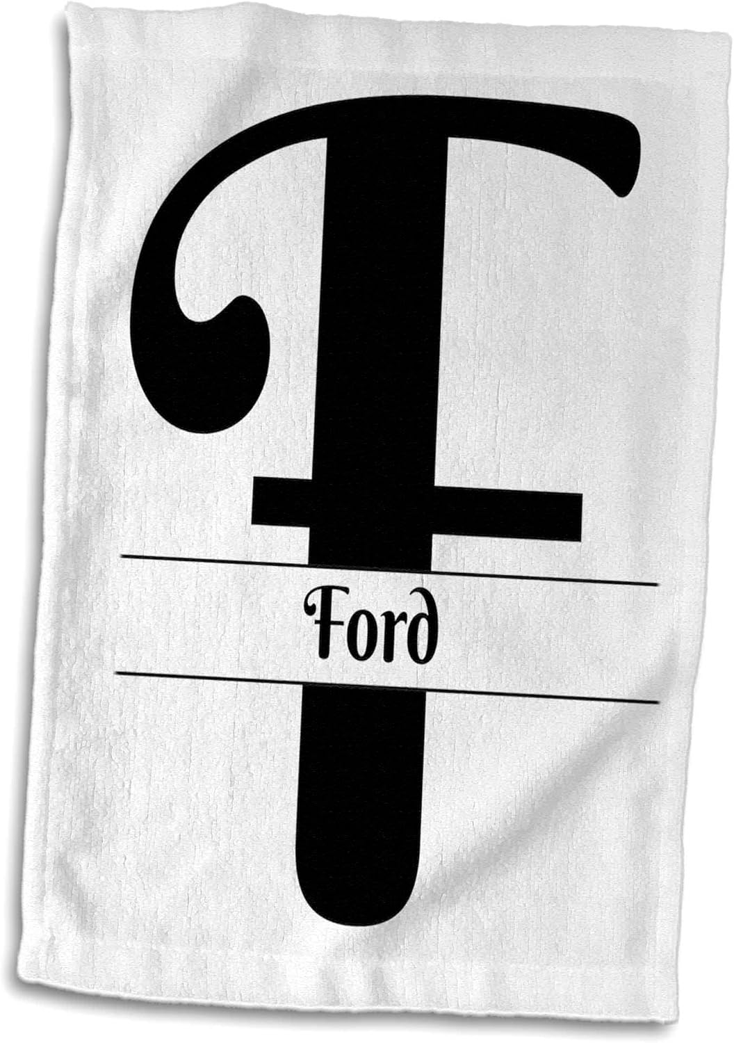3dRose Bold Script Monogram F Ford 22x30 Bath Hand Pool Towel