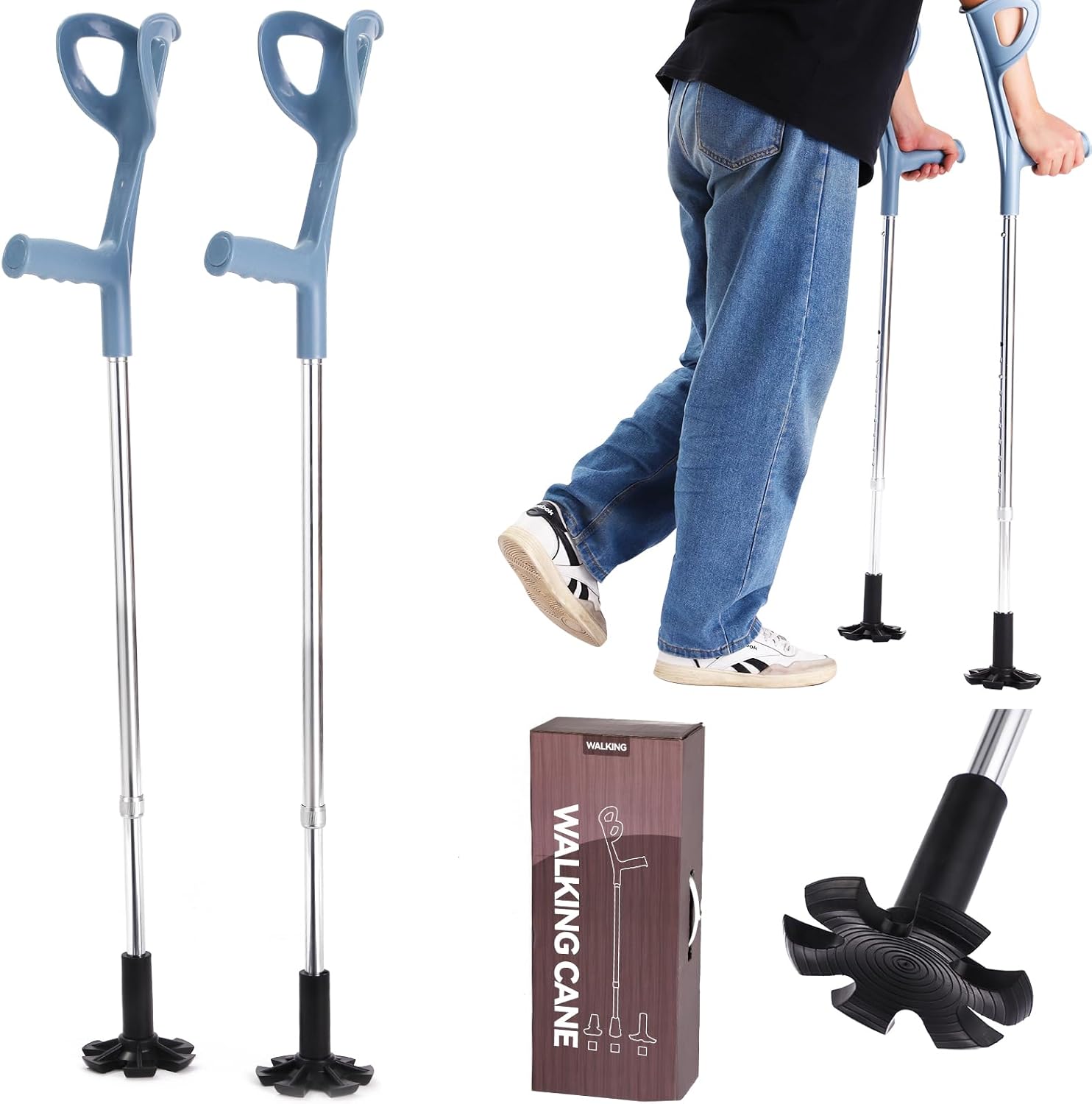 22mm Heavy Duty Rubber Ferrules For Crutch, Non-Slip Replacement Caps For Walking Sticks, Widen Australia