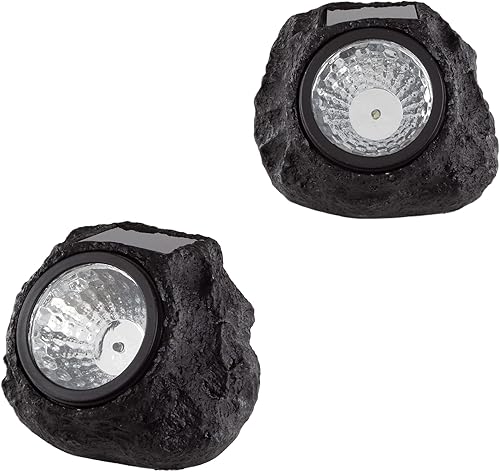 Miniatura 9 de Pure Garden Luces solares para exteriores, 8 piezas de piedra sintética para todo tipo de clima, juego de luces solares LED para caminos, jardines y