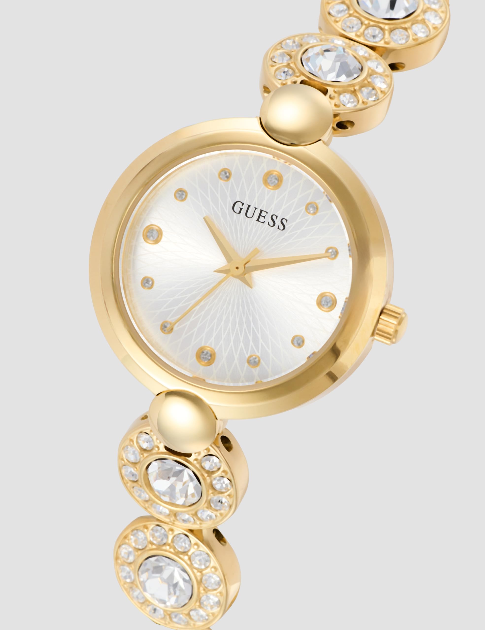 GUESS Watches Ladies Stardom Reloj para Mujer Analógico de Cuarzo con Brazalete de Acero Inoxidable bañado en Oro GW0757L2
