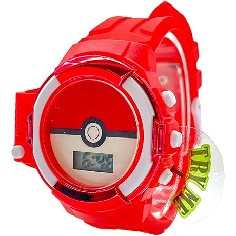 Awesome Kids' Pokémon Watch with Flashlight and Red Strap (Model: POK4281AZ)