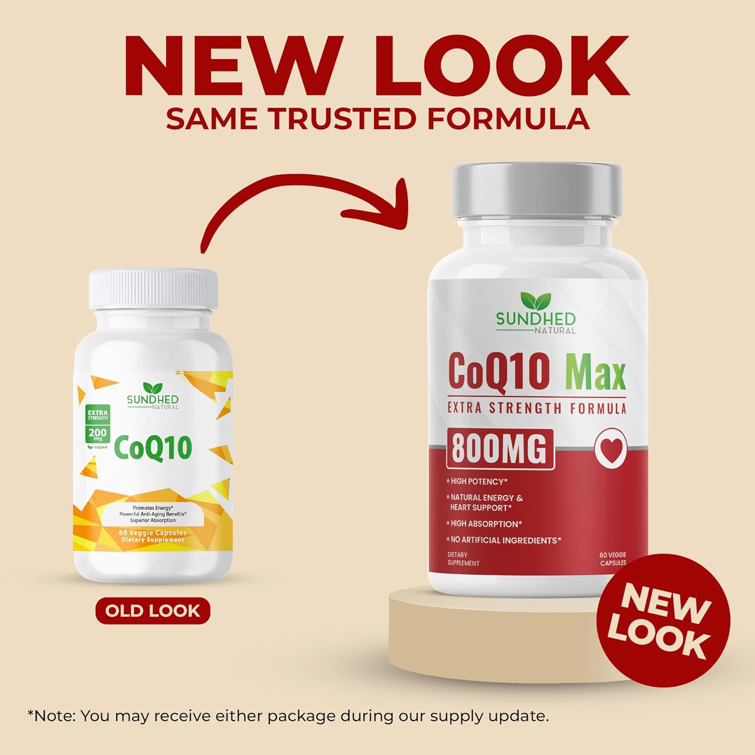 CoQ10 Powerful Antioxidant Supplement - Extra Strong Formula 800mg, 60 Capsules, 1-Month Supply with Coenzyme Q10 Vitamins and Supplements