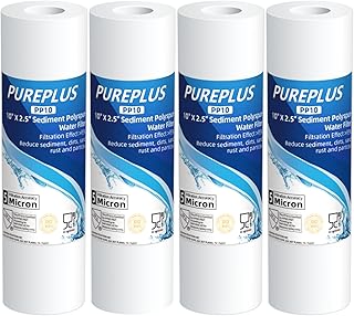 PUREPLUS 5 Micron 10" x 2.5" Whole House Sediment Home Water Filter Cartridge Replacement for Any 10 inch RO Unit, Culliga...