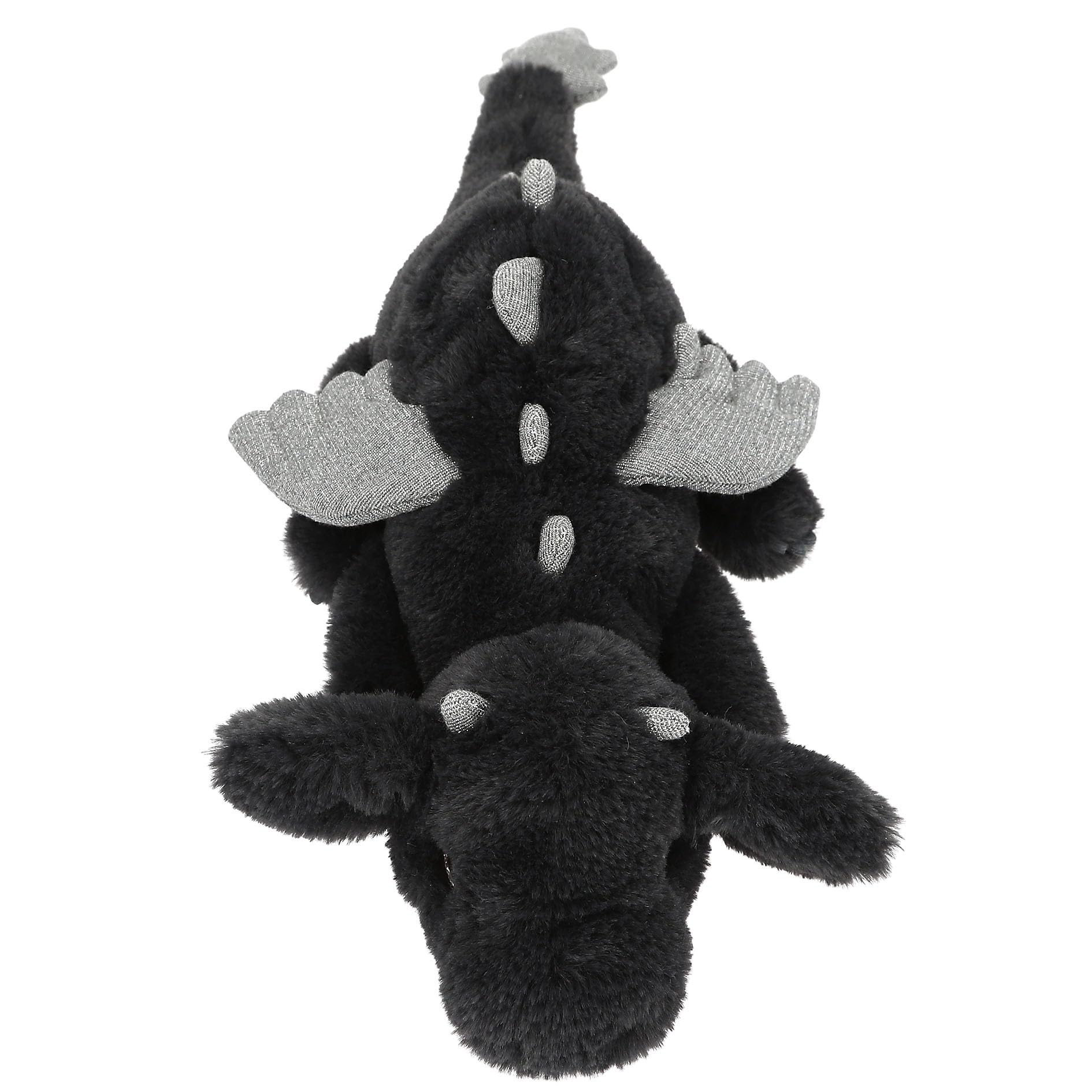 Depesche 14182 Snukis: Peluche dragón en Negro y Plateado, con Pelaje Suave y Ojos Plateados Brillantes, Peluche de Aprox. 50 cm. — view 3