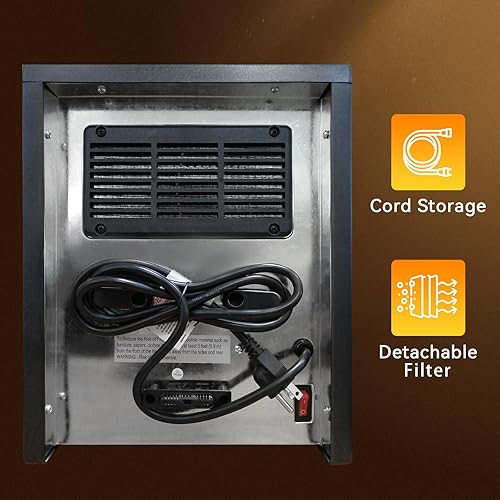 Miniatura 7 de Shinic Calentadores infrarrojos, calentador de espacio de eficiencia energética con control remoto, temporizador de 12 horas, filtro, puertos de