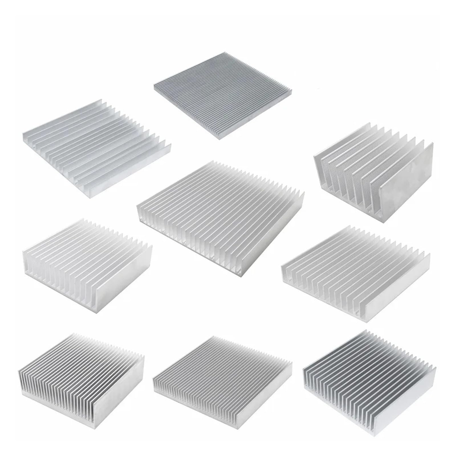 Dissipatore di calore in alluminio, dissipatore di calore per chip elettronico LED, dissipazione del calore con nastro termico (100 x 100 x 30 mm)