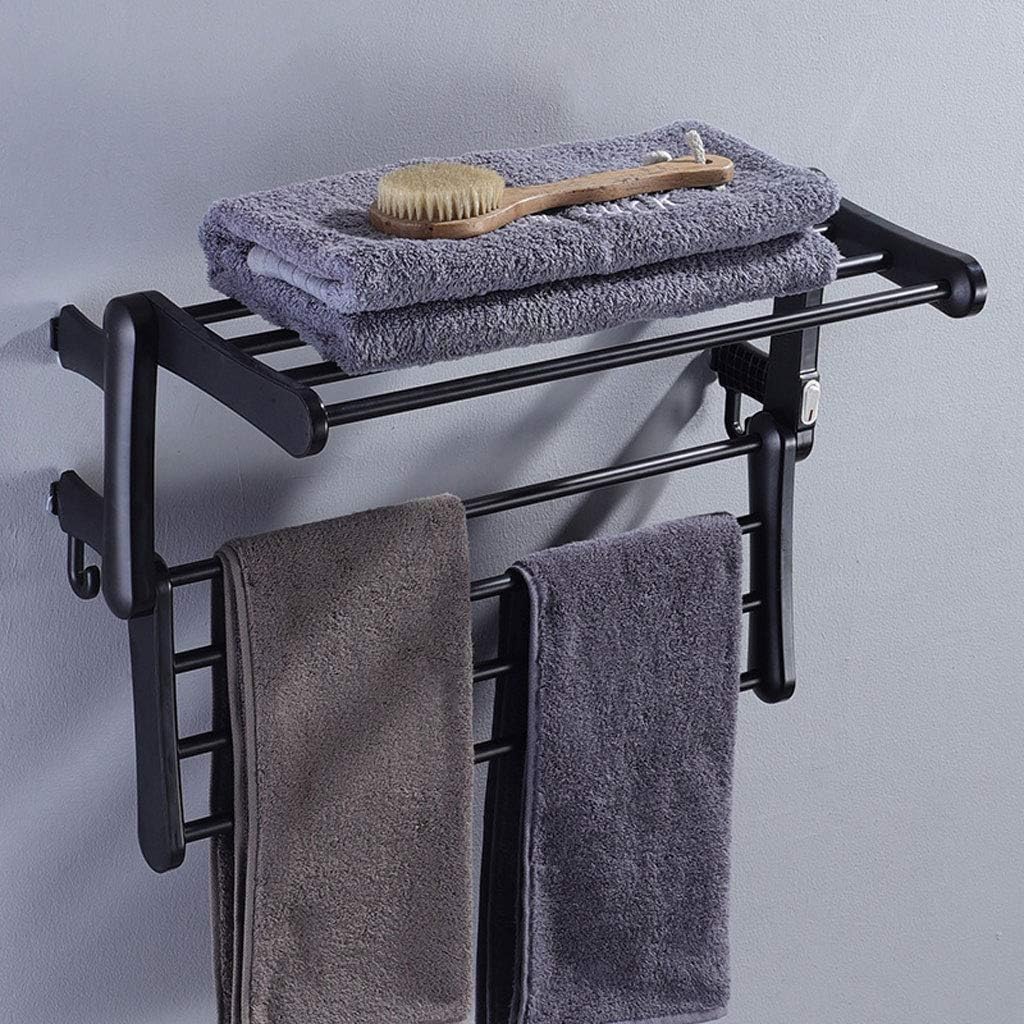 Foldable Towel Warmer,Electric Towel Drying Rack,Waterproof,Wall-Mounted Towel Dryer,for Home Bathroom,Black. (Black a)
