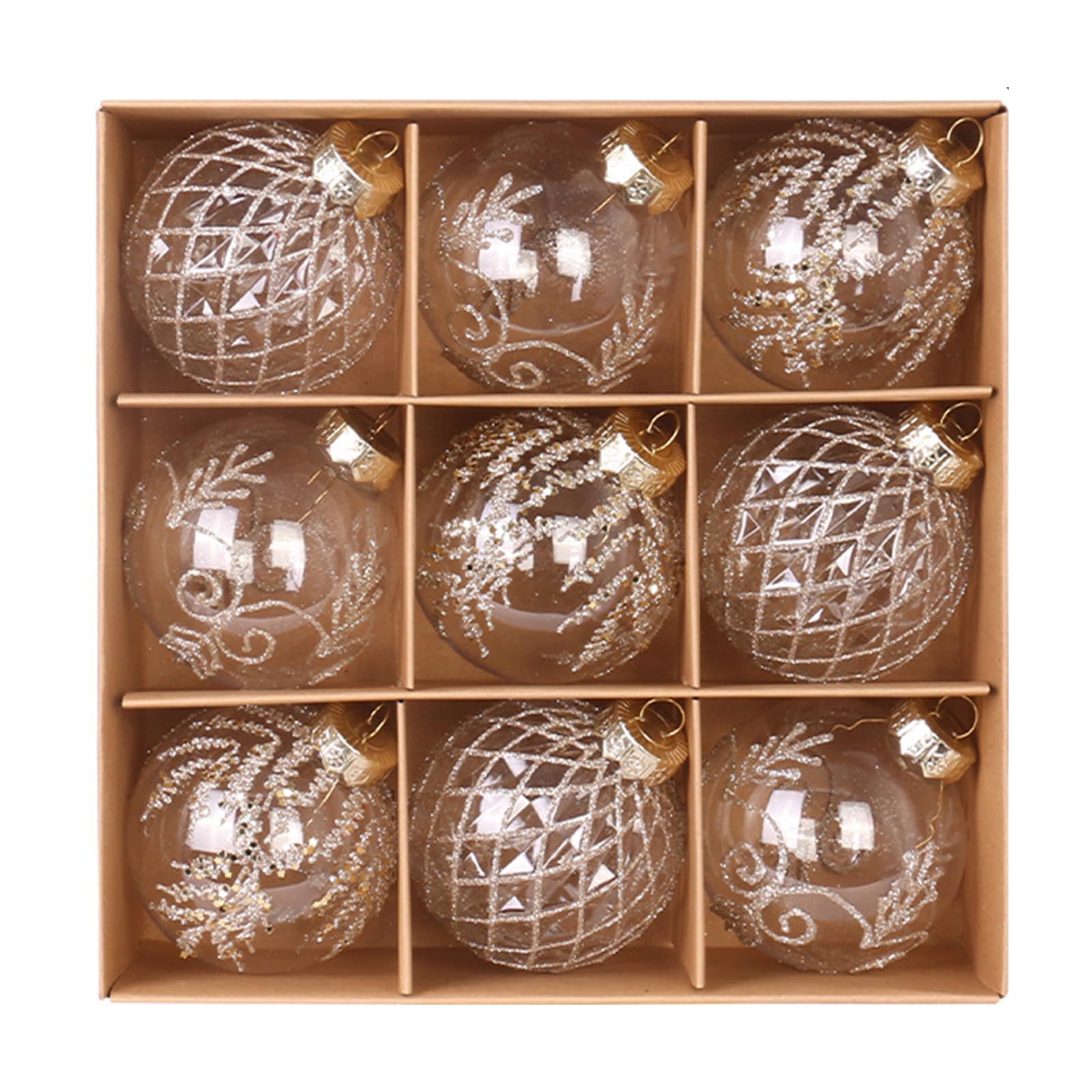Buxuaaaa Assorted Size Christmas Bauble Set Sparkling Christmas Baubles Set for Family Home Mall Festival Embellishments Ornament