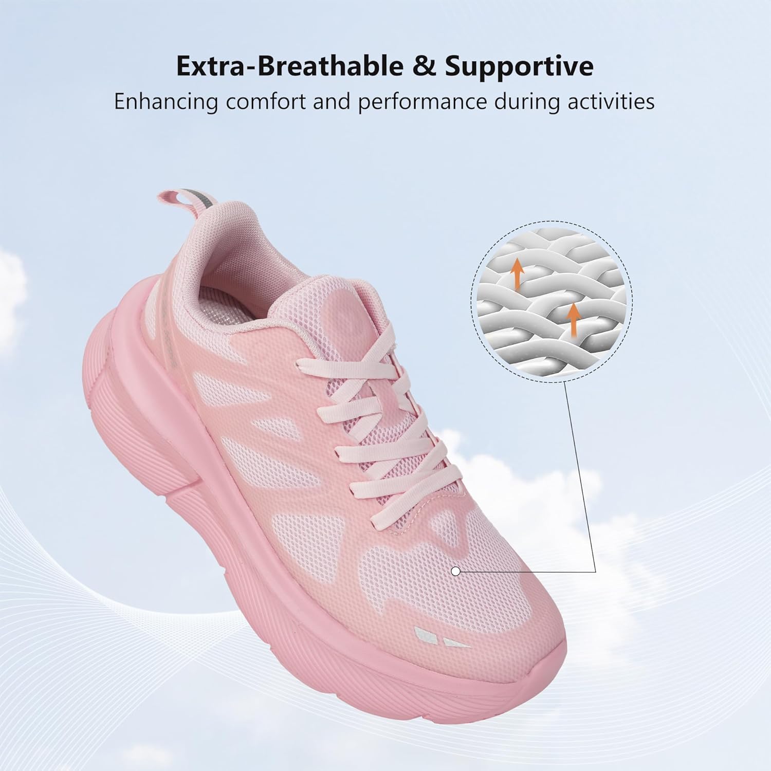 Hawkwell Women's Cloud Zero Active Nursing Shoes Breathable Cushion Walking Tennis Running Workout Shoes Non Slip Medical Work Sneakers