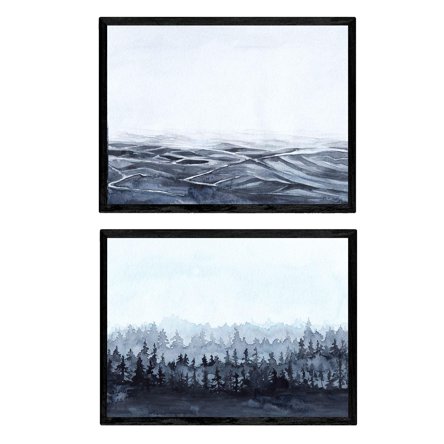Nacnic Set two sheets water and forest in November. EnmarcarTamaño Nordic style sheets for A4