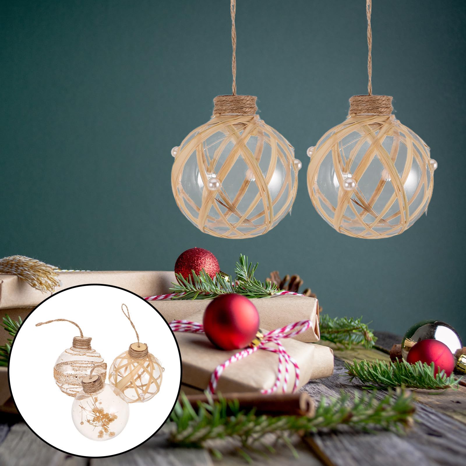 Toyvian 24 Pièces Petites Boules de Noël en Plastique Transparent avec