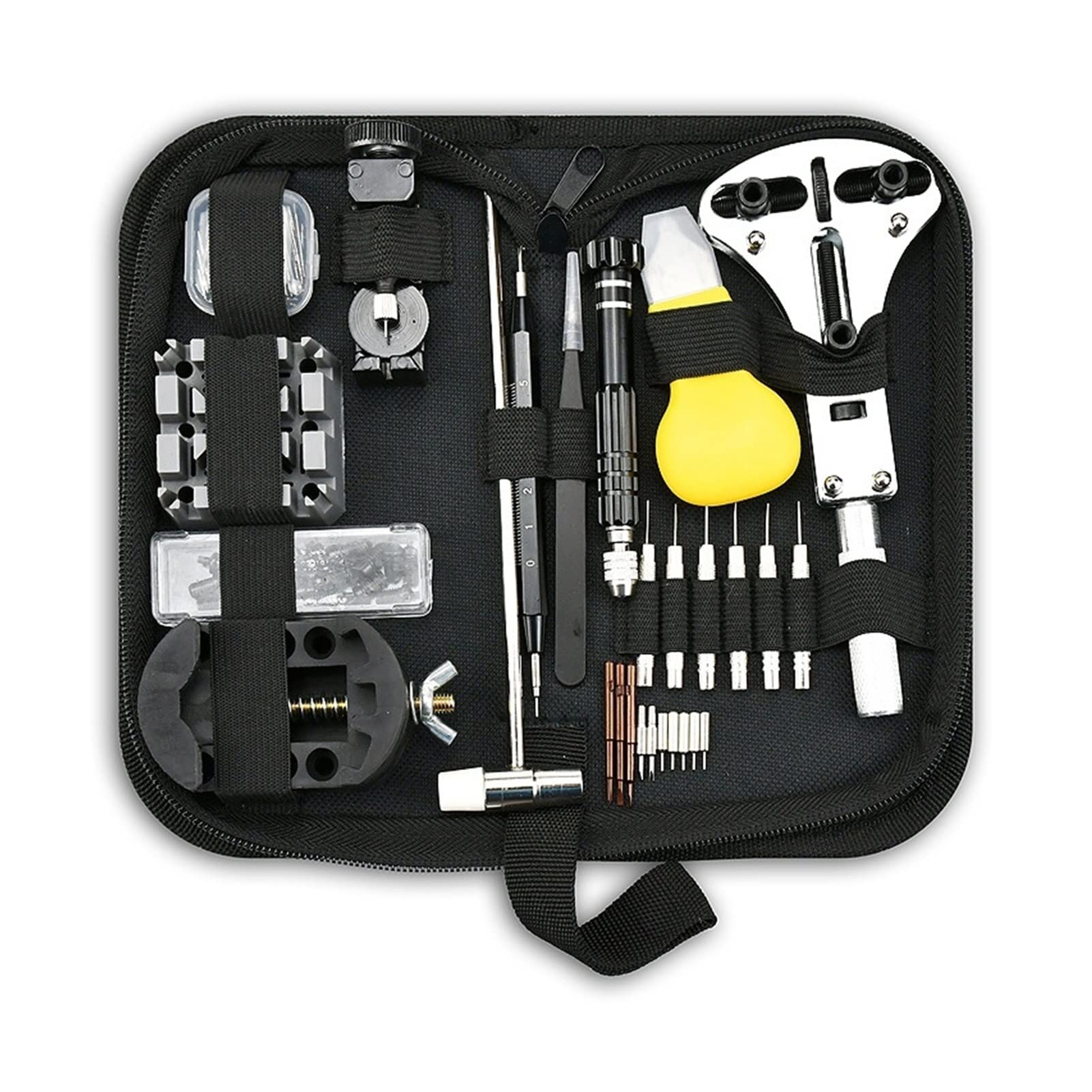 KJSHXYG 153Pcs Watch Battery Replacement Tool Kit,Watch Repair Kit Professional Spring Bar Tool Set,Watch Band Link Pin Tool Set Watch Repair Tool Kit
