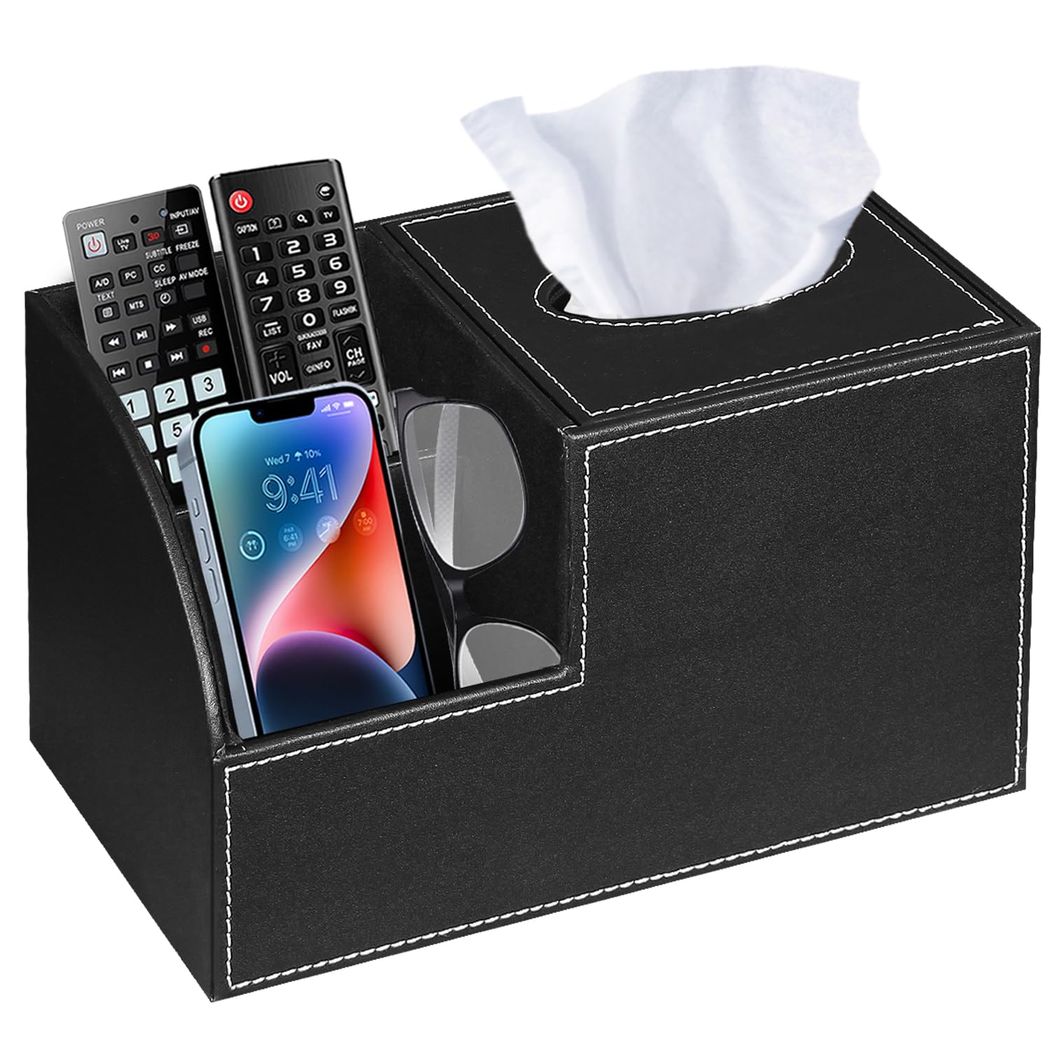 Distributeur De Serviettes & Rangement Télécommande - Boîte Organisatrice ABS Pour Mouchoirs, Salle De Bain, Salon - Design Décoratif