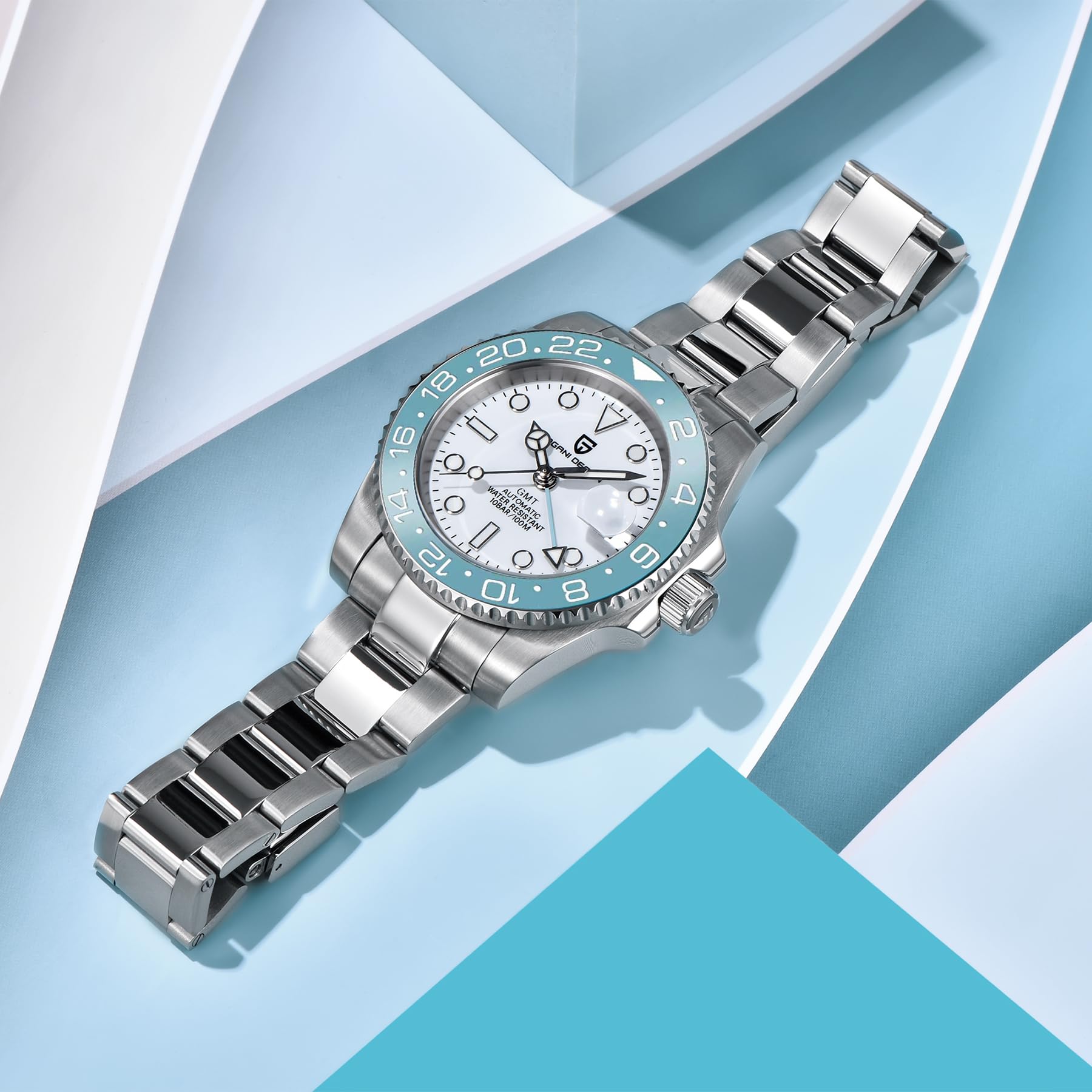 Pagani Design Uomo Meccanico GMT Acciaio Inossidabile Impermeabile Orologio Da Polso Zaffiro Vetro Acciaio Inox Ceramica Orologi Orologio per Uomo
